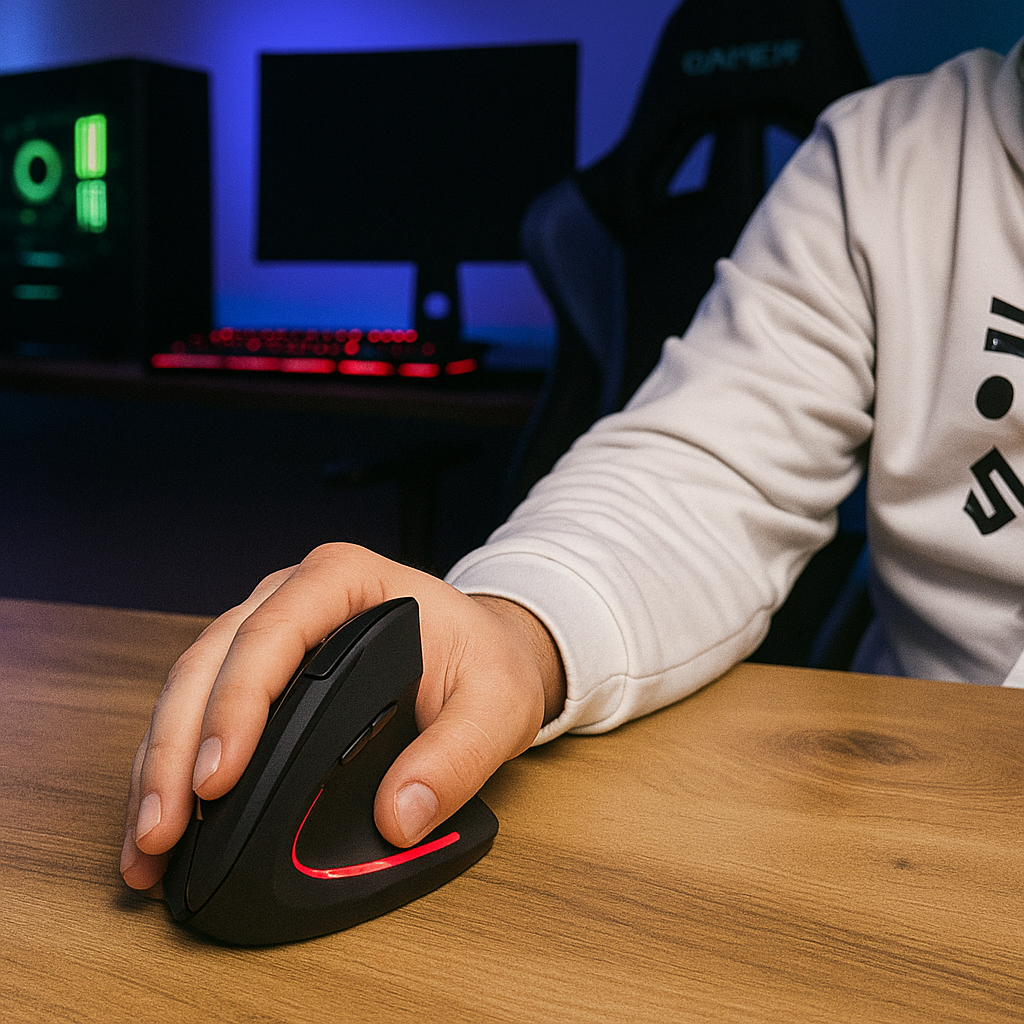 Mysz Przyszłości™ — pionowa mysz ergonomiczna (Standard & PRO F-26C) | 2.4 G / Bluetooth | OLED | USB-C